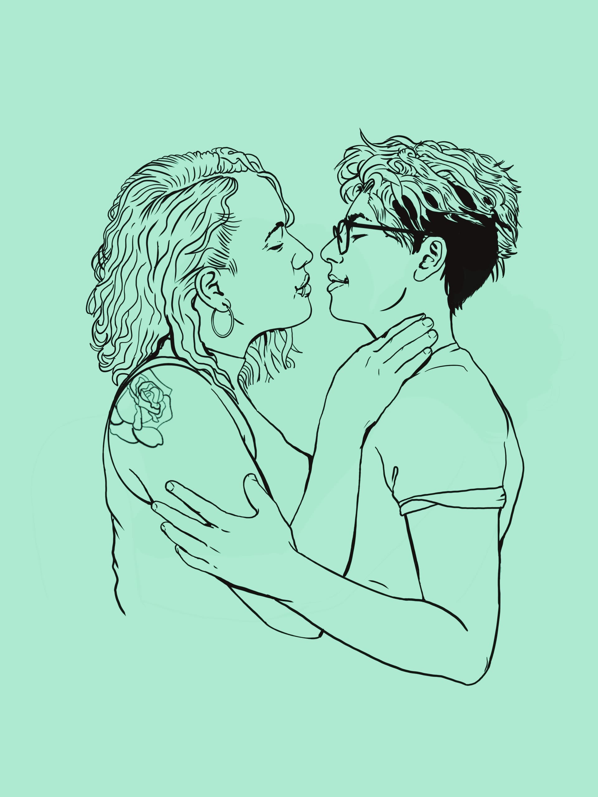 אהבה על הקשת, ירוק - פרינט